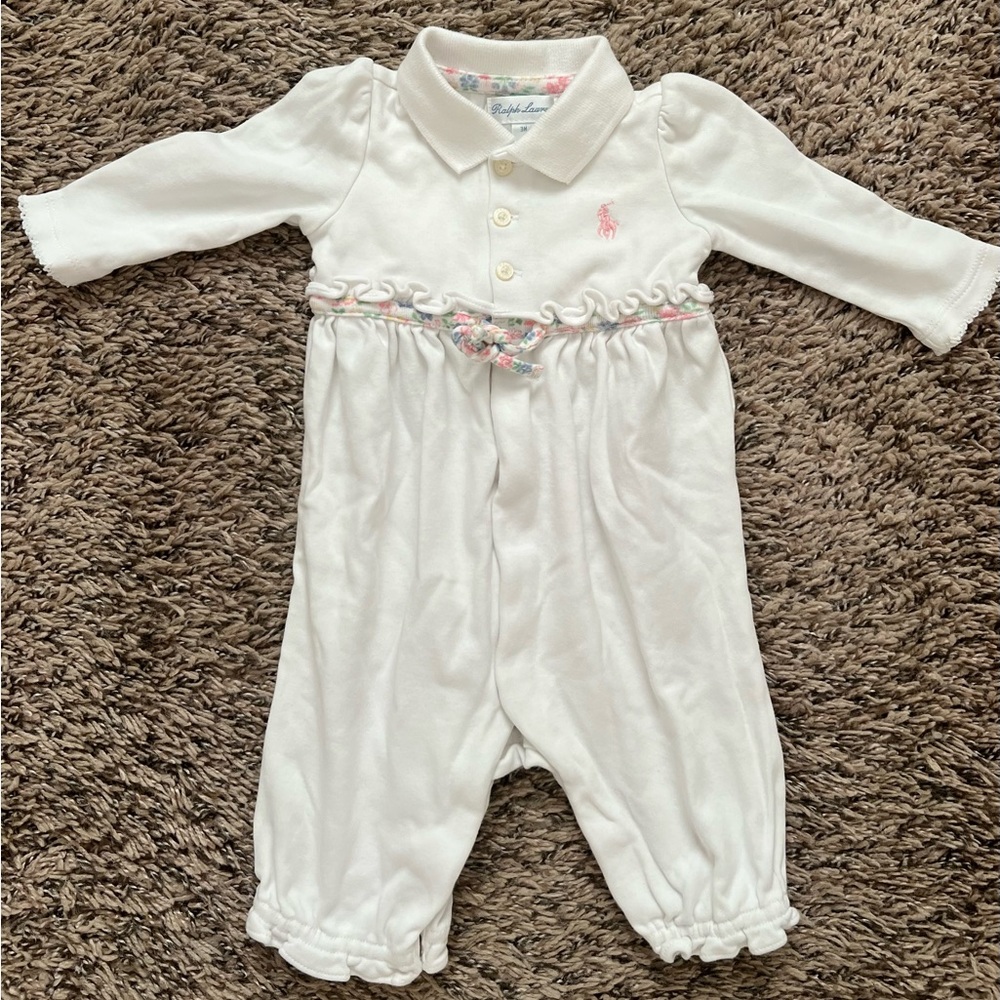 Ralph Lauren White Baby One Piece